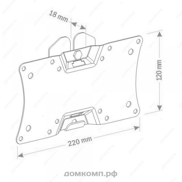 Кронштейн для ТВ Holder LCDS-5060 (VESA 75/100/200, наклон 5°, до 30 кг) недорого. домкомп.рф